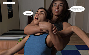 female bodybuilder headlocks man