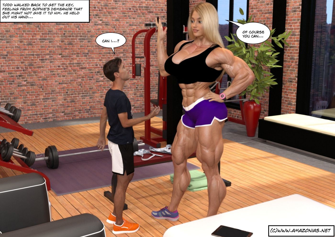 imposing blonde female bodybuilder