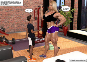 imposing blonde female bodybuilder