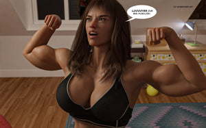 musclegirl flexing biceps